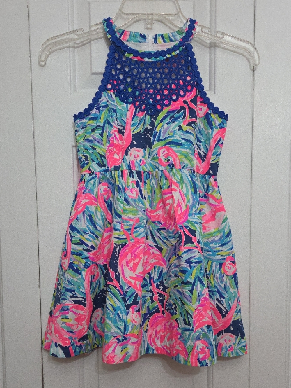 Lilly Pulitzer Little Kinley Tropical Flamingo Print Dress Girls'/ 8